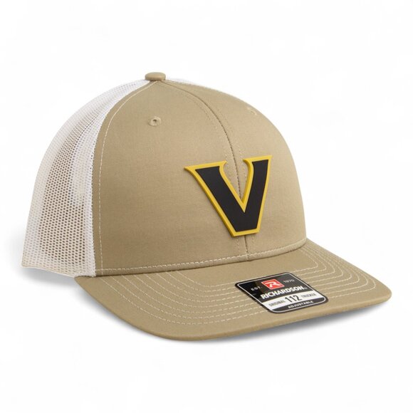 Vanderbilt Commodores Black 3D Snapback Trucker Hat- Tan/ White - Picture 1 of 3